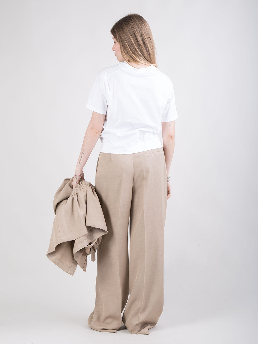 Pantalone classico in gabardina effetto washed
