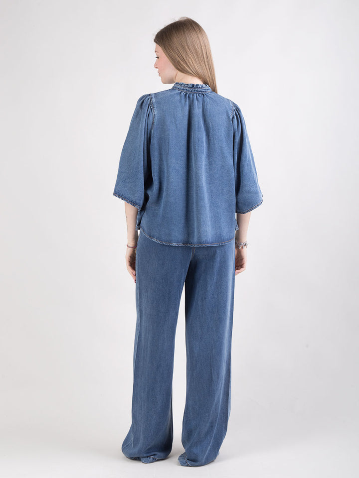 Jeans fluidi a gamba larga