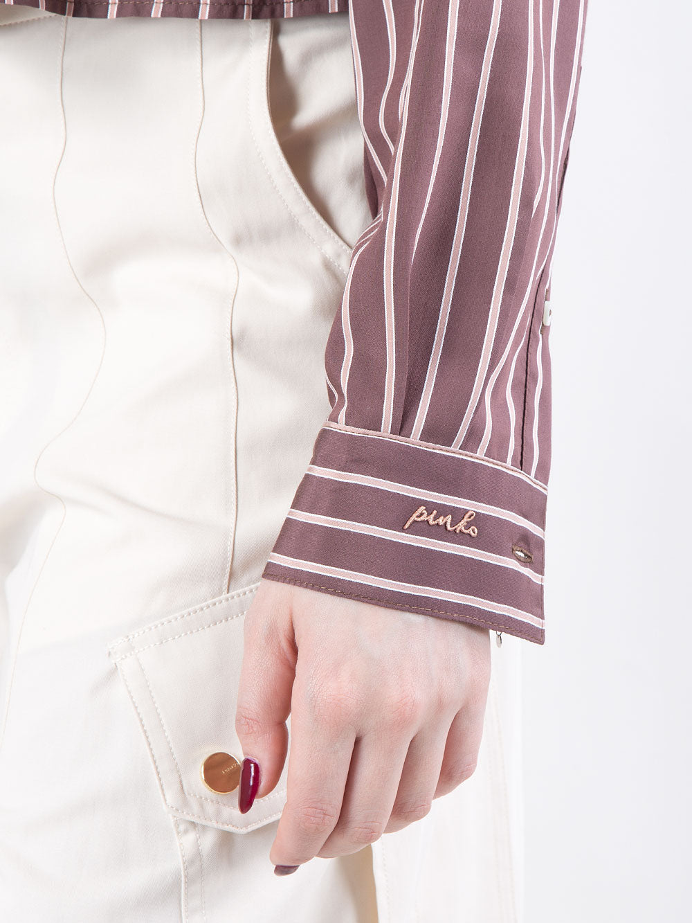 Camicia cropped con top applicato