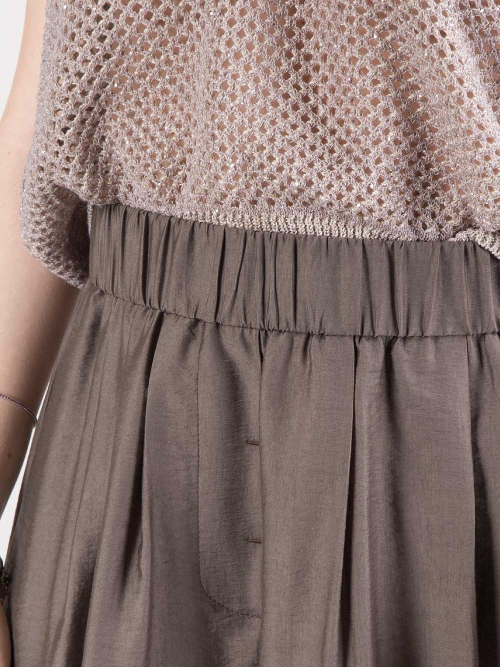 Pantalone svasato con elastico in vita