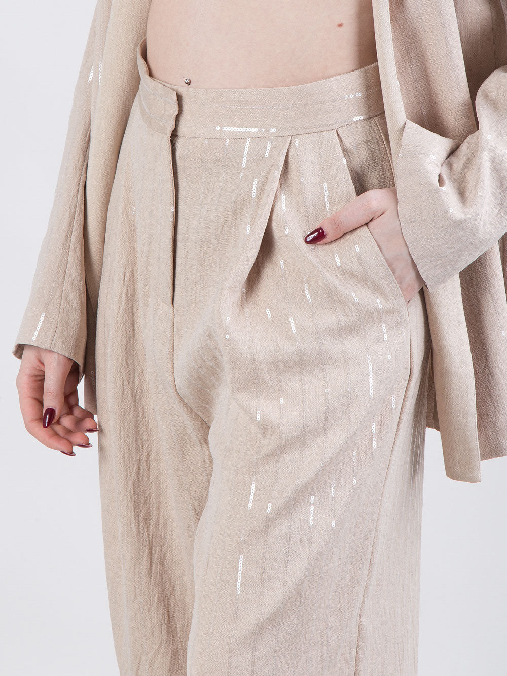 Completo giacca e pantalone con paillettes