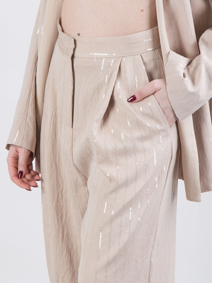 Completo giacca e pantalone con paillettes