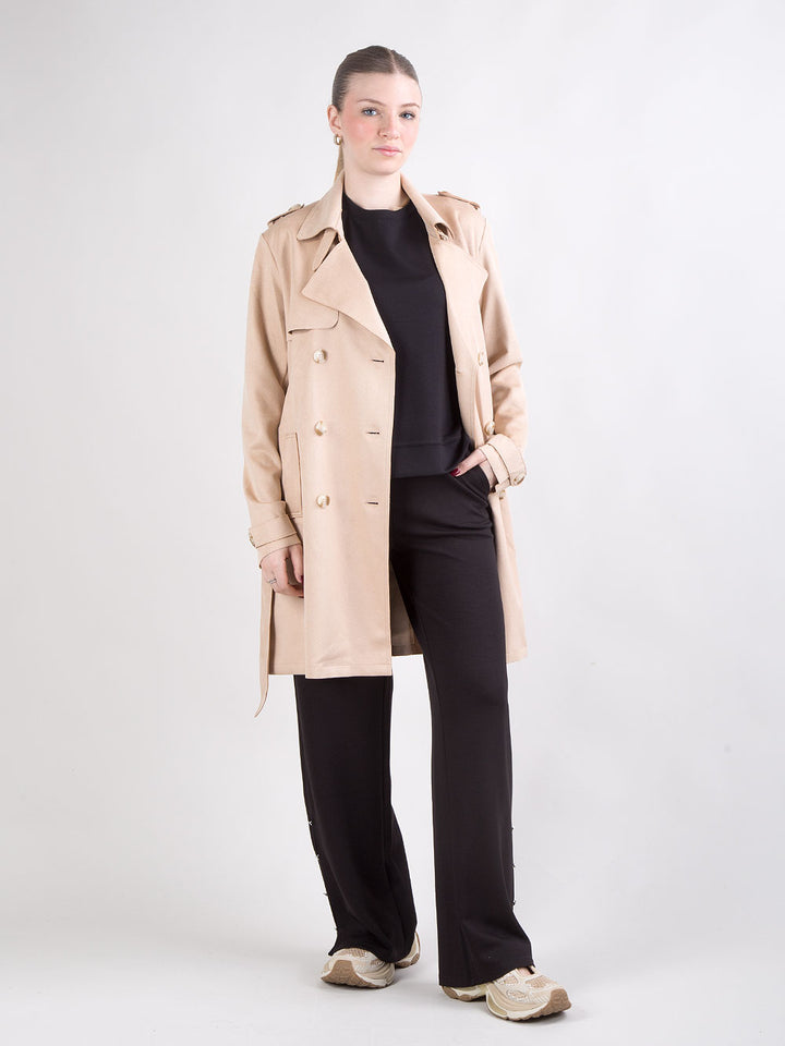 Trench in eco suede con cintura