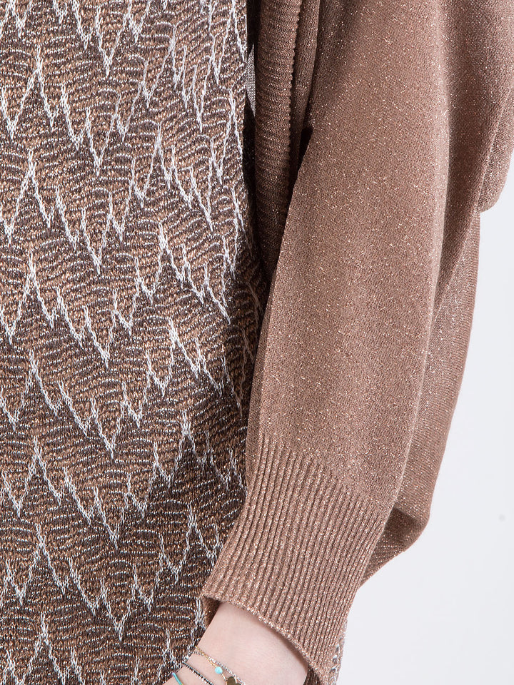 Abito con coprispalle corto in filato lux