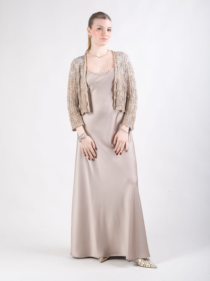 Abito in satin con giacchino