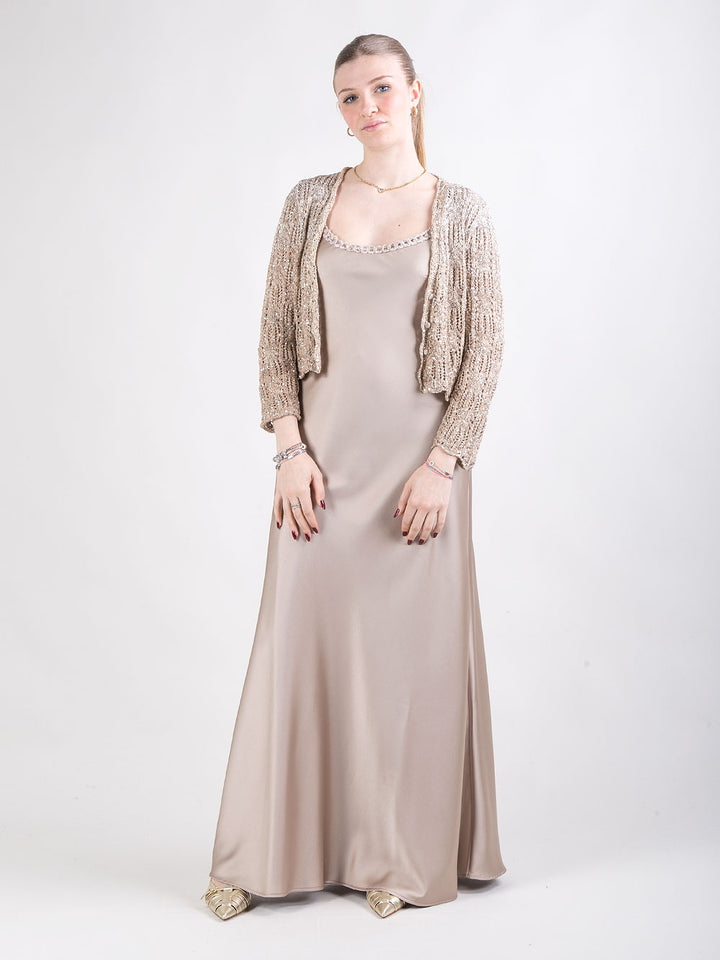 Abito in satin con giacchino