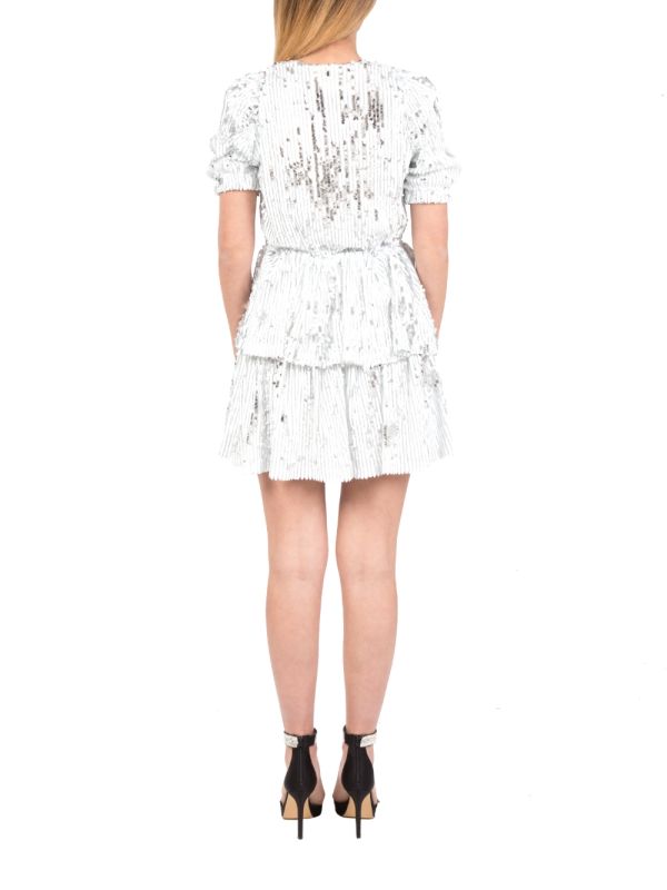 PRISCILLA MINI DRESS IN FULL WHITE SEQUINS