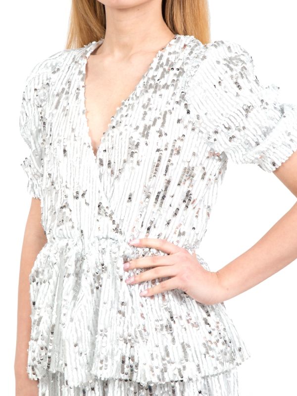 PRISCILLA MINI DRESS IN FULL WHITE SEQUINS