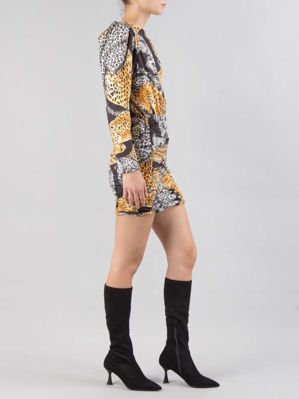ABITO CORTO LEOPARDATO CON GONNA ADERENTE