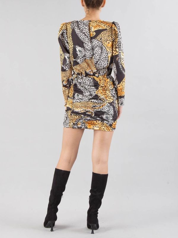 ABITO CORTO LEOPARDATO CON GONNA ADERENTE