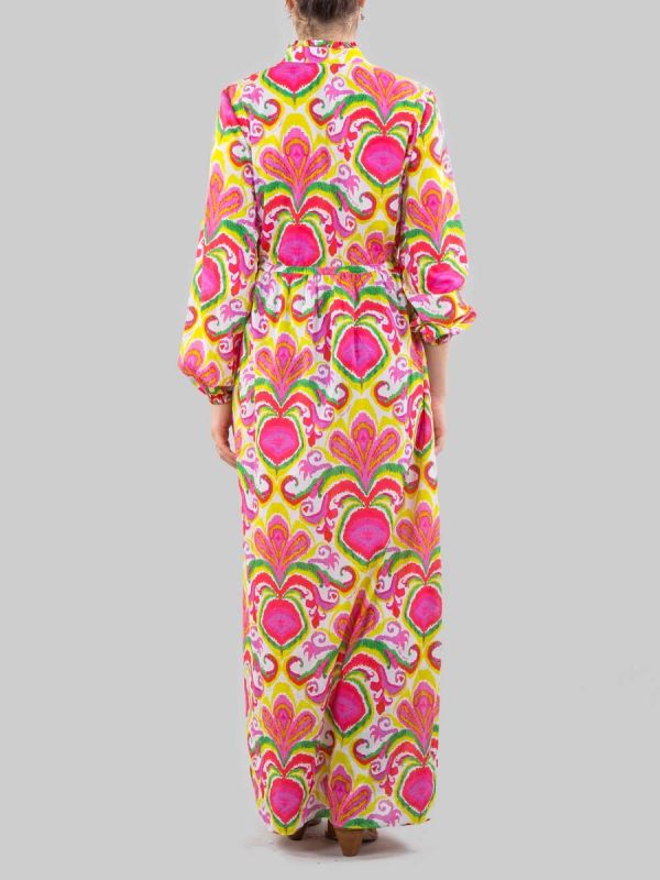 JODIE LONG CHEMISIER DRESS IN IKAT PATTERN COTTON