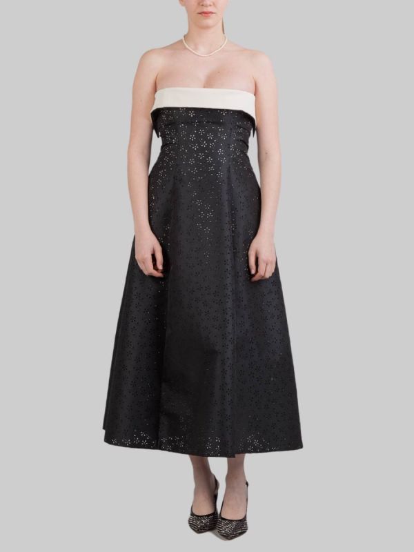 ABITO MIDI A BUSTIER CON MOTIVO FLOREALE