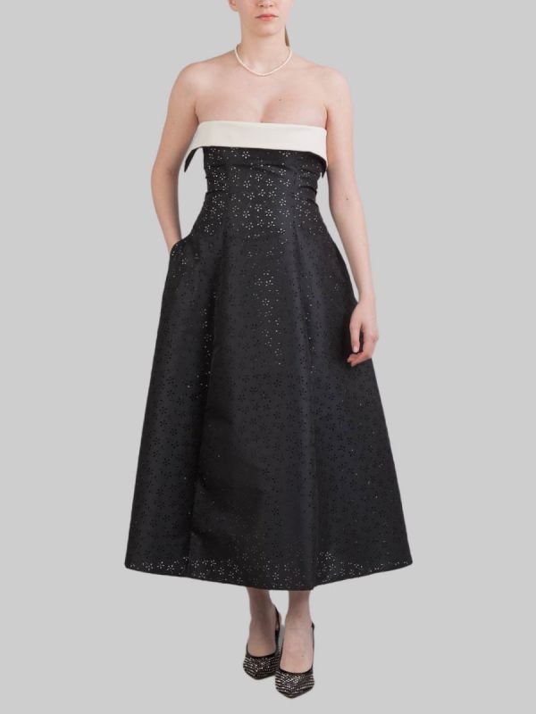 ABITO MIDI A BUSTIER CON MOTIVO FLOREALE