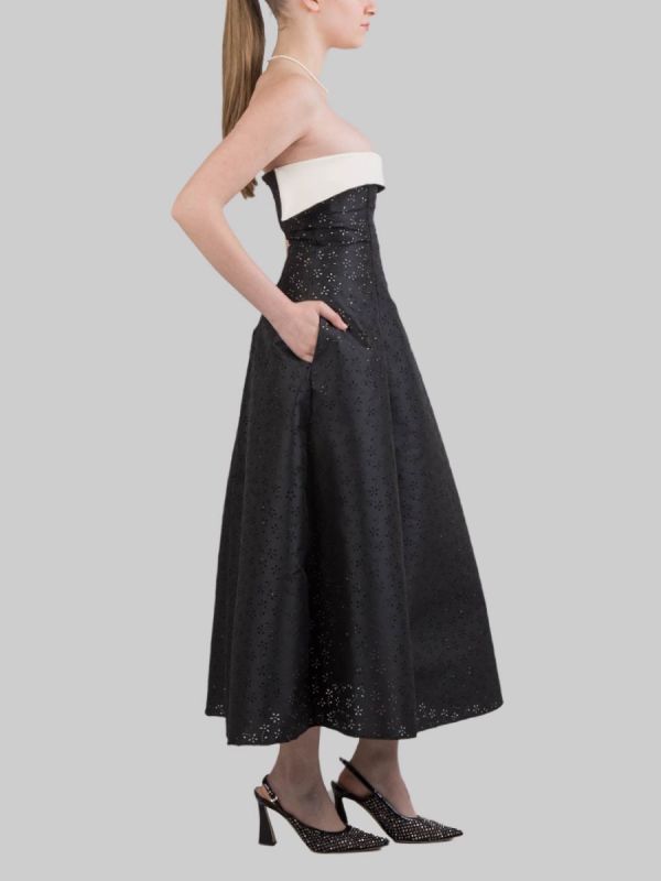 ABITO MIDI A BUSTIER CON MOTIVO FLOREALE