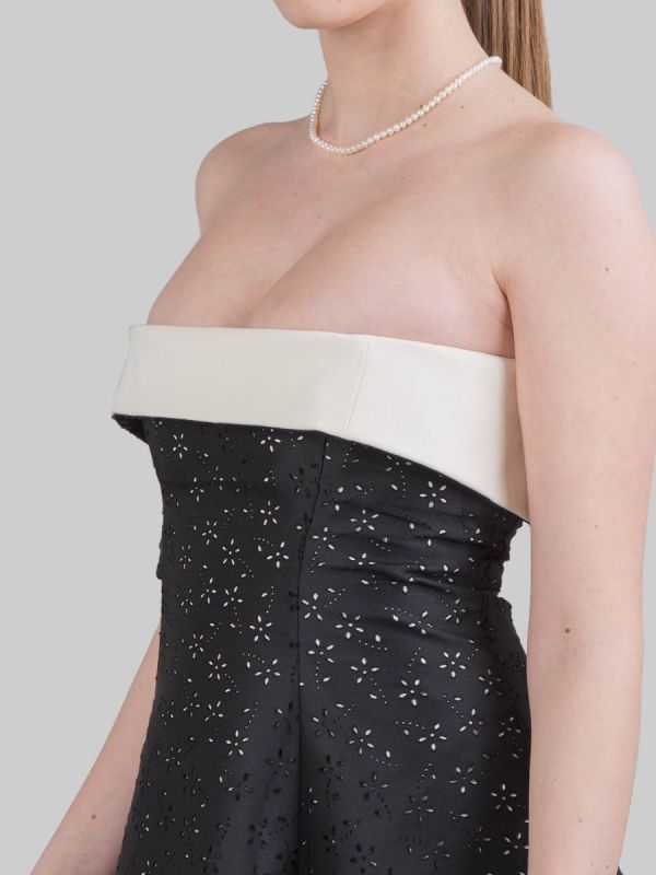 ABITO MIDI A BUSTIER CON MOTIVO FLOREALE