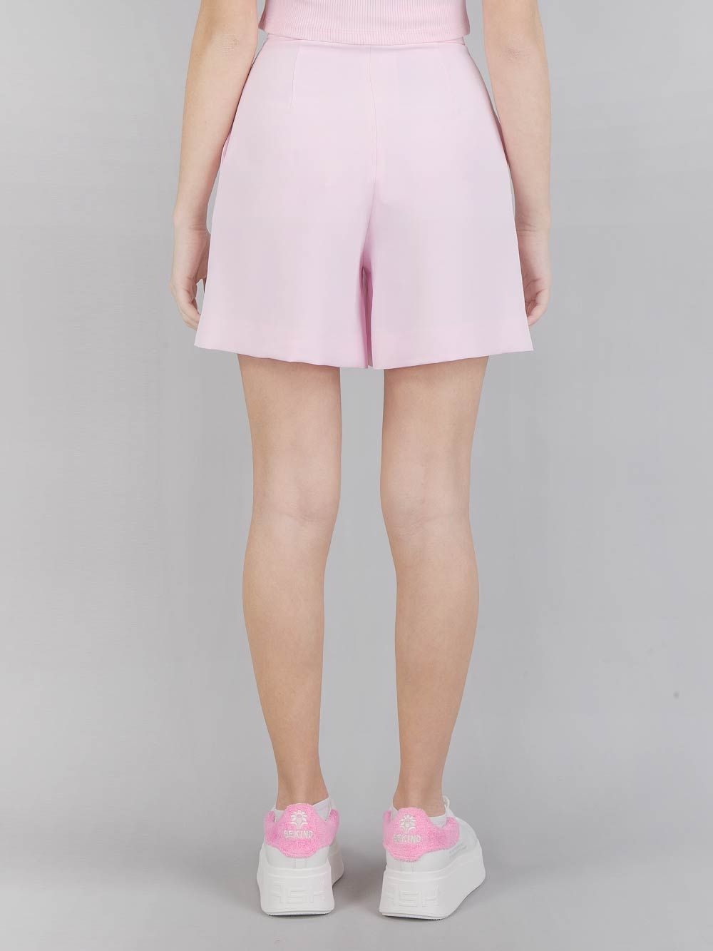PINK HIGH WAISTED BERMUDA SHORTS WITH DROP