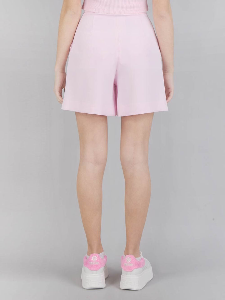 PINK HIGH WAISTED BERMUDA SHORTS WITH DROP