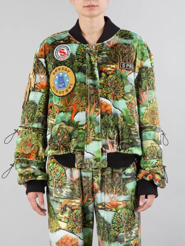 BOMBER IN VELLUTO A FANTASIA CON PATCH