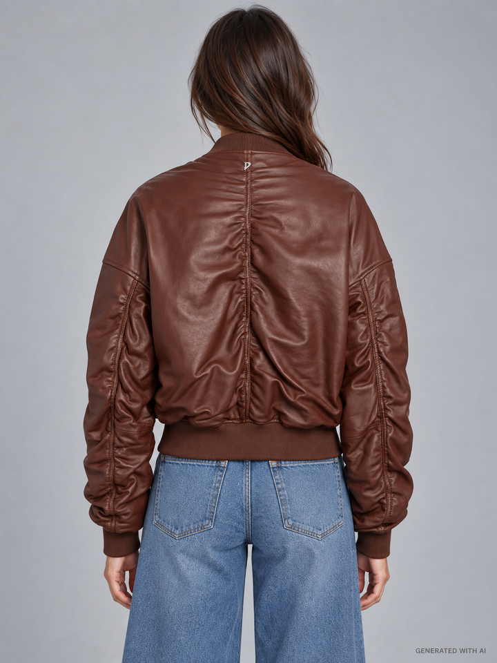 Bomber over in pelle