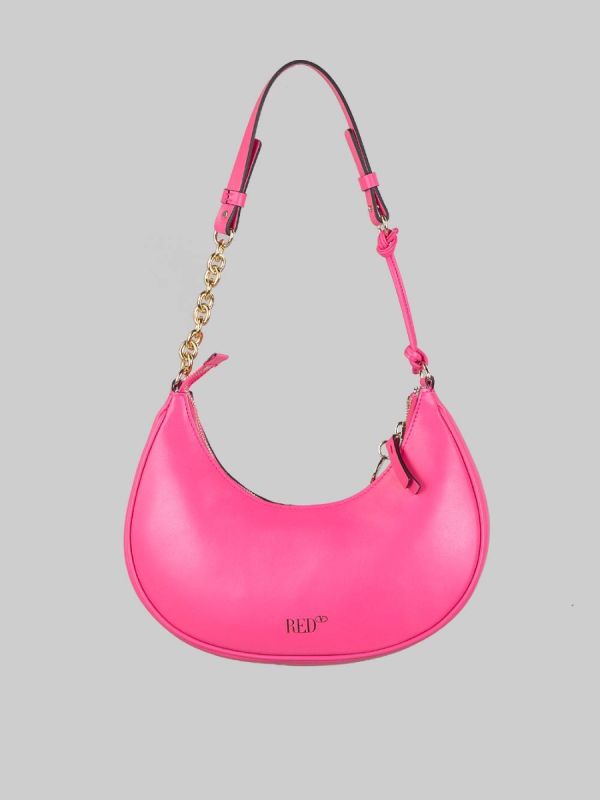 BORSA HOBO IN PELLE LISCIA ROSA AZALEA
