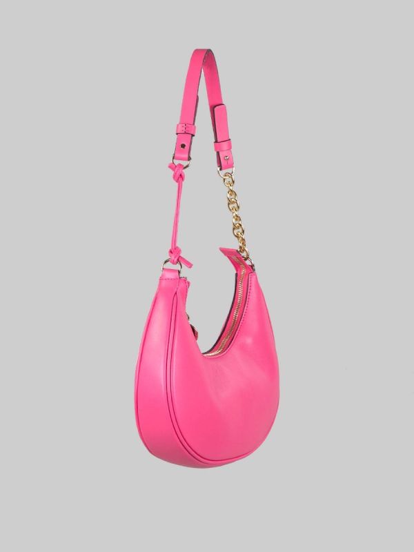 BORSA HOBO IN PELLE LISCIA ROSA AZALEA