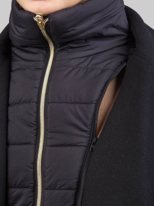 CAPPOTTINO IN LANA NERO CON IMBOTTITURA