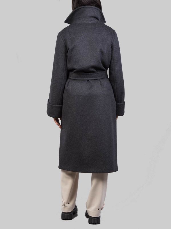 CAPPOTTO A VESTAGLIA GRIGIO ANTRACITE CON GILET IMBOTTITO