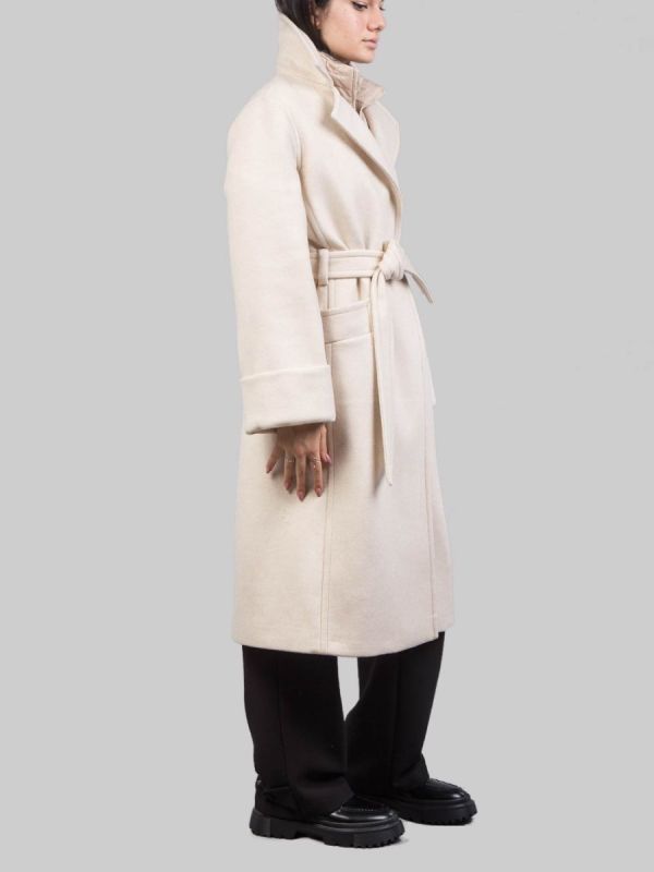 CAPPOTTO A VESTAGLIA PANNA CON GILET IMBOTTITO