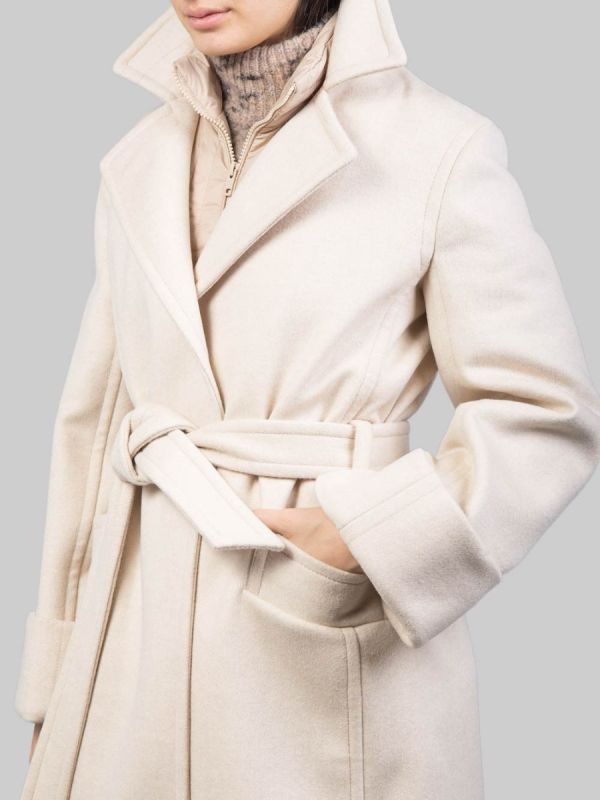 CAPPOTTO A VESTAGLIA PANNA CON GILET IMBOTTITO