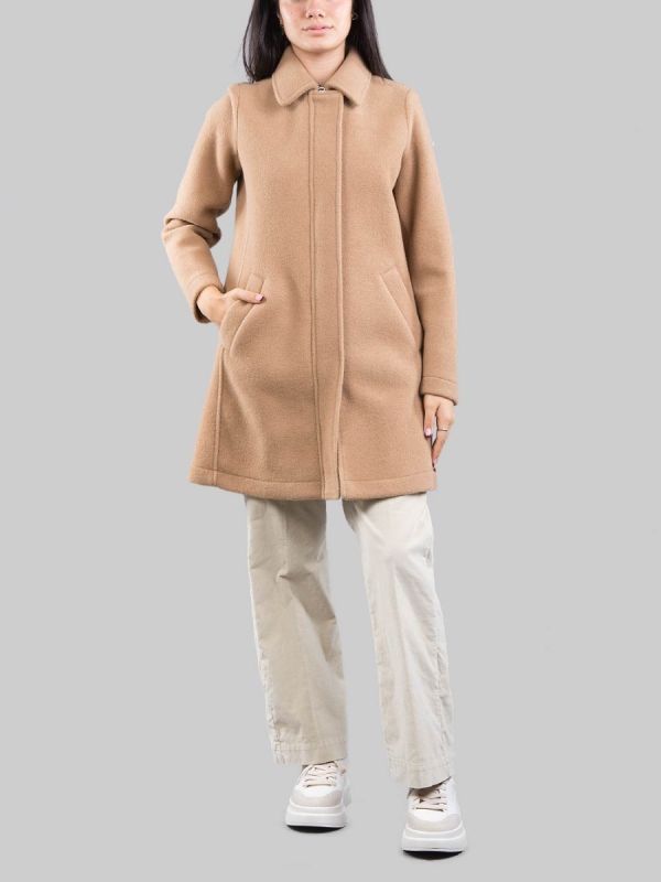 CAPPOTTO IN PANNO DI LANA CAMMELLO CON COLLETTO CLASSICO