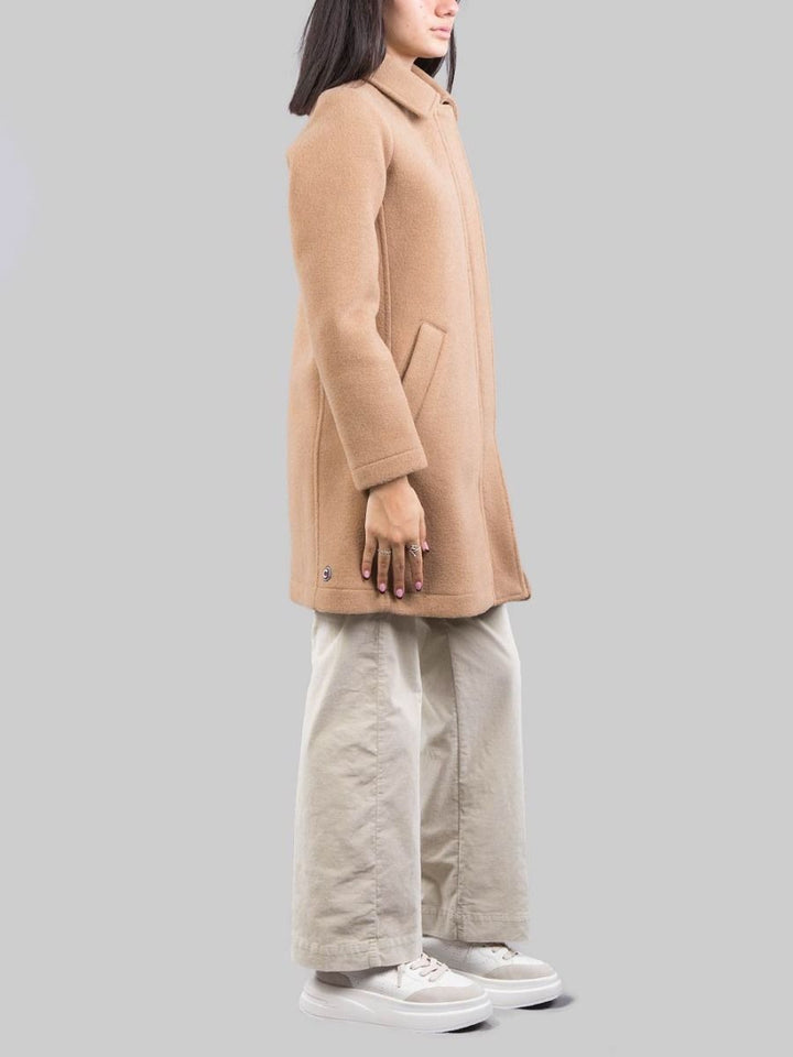 CAPPOTTO IN PANNO DI LANA CAMMELLO CON COLLETTO CLASSICO