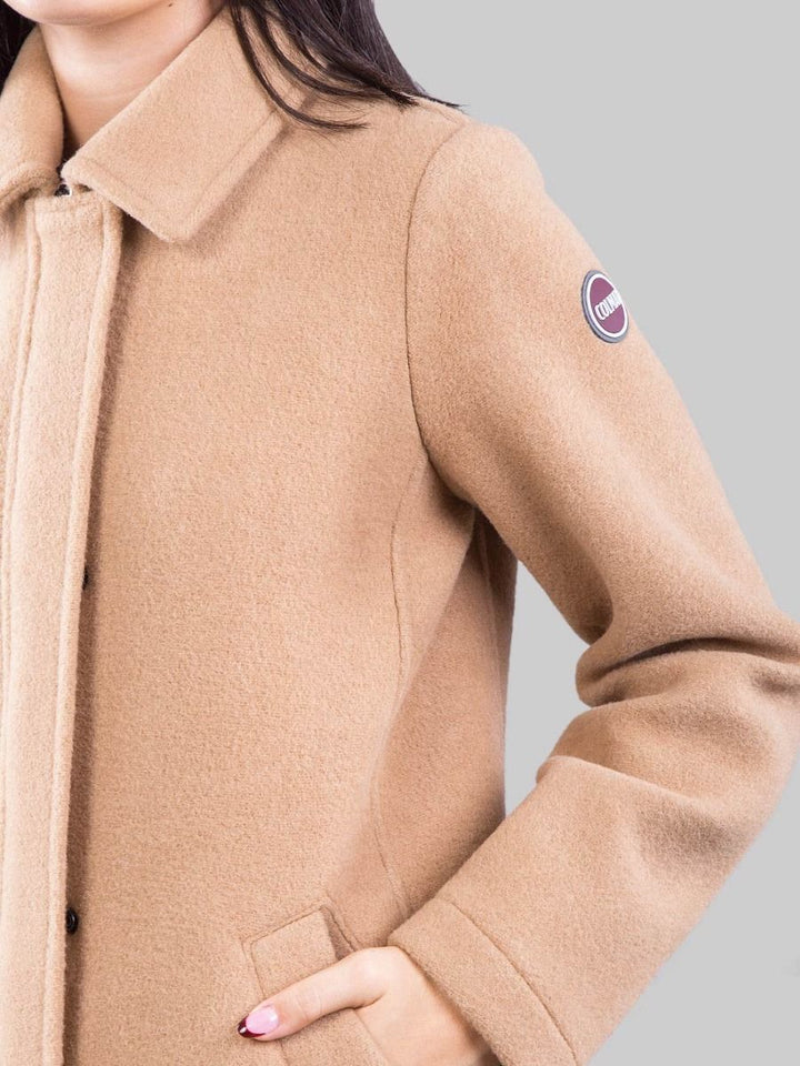 CAPPOTTO IN PANNO DI LANA CAMMELLO CON COLLETTO CLASSICO