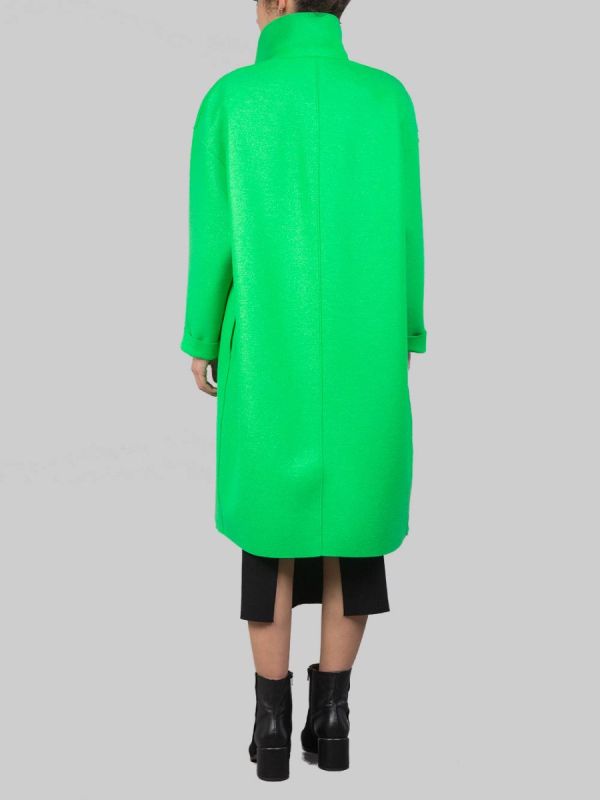 CAPPOTTO OVERSIZE VERDE ACCESO DOPPIOPETTO IN LANA VERGINE PRESSATA