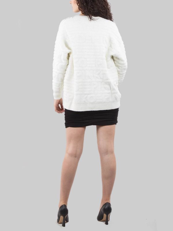 DEER CARDIGAN IN SOFT SPONGE EFFECT FABRIC WITH APPLIED STONES AND RHINESTONES