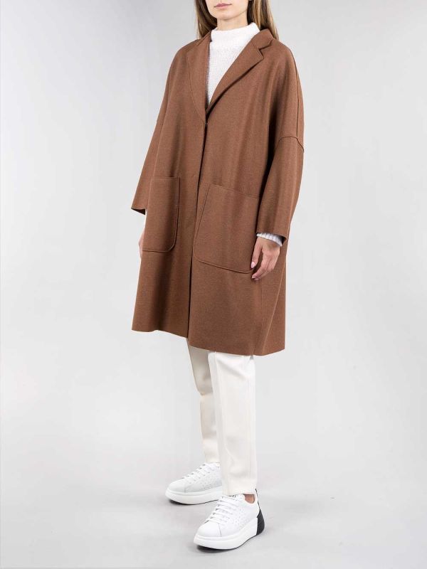 CAPPOTTO MONOPETTO OVERSIZE FIT IN LANA ECO SOSTENIBILE