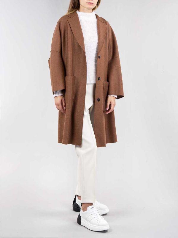 CAPPOTTO MONOPETTO OVERSIZE FIT IN LANA ECO SOSTENIBILE
