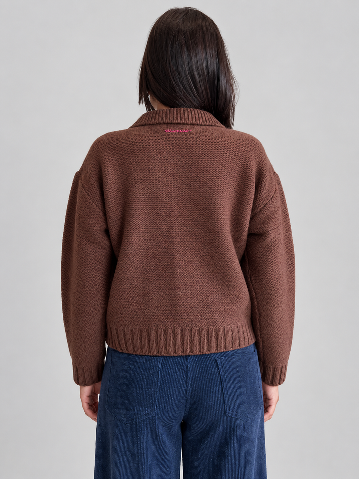 Cardigan con motivo argyle ricamato