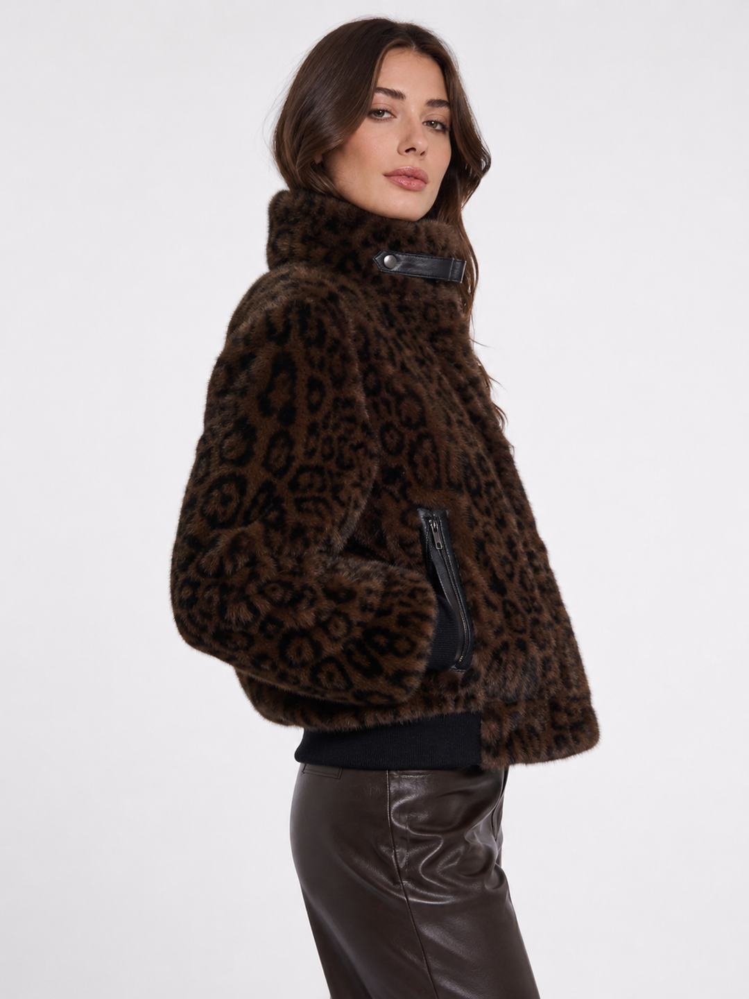 Giacca ecopelliccia animalier