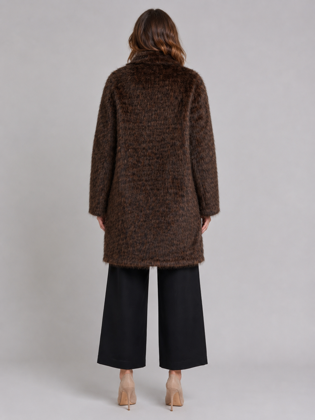 Giacca in eco pelliccia lunga effetto leopardo