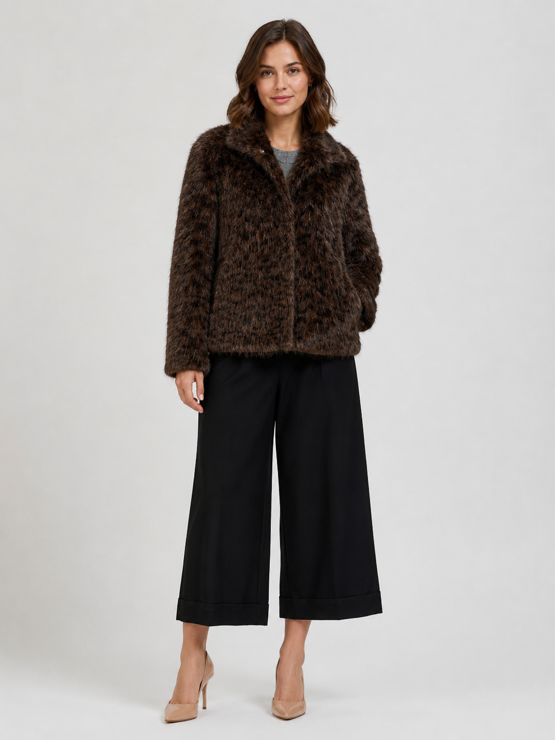 Giacca in eco pelliccia effetto leopardo