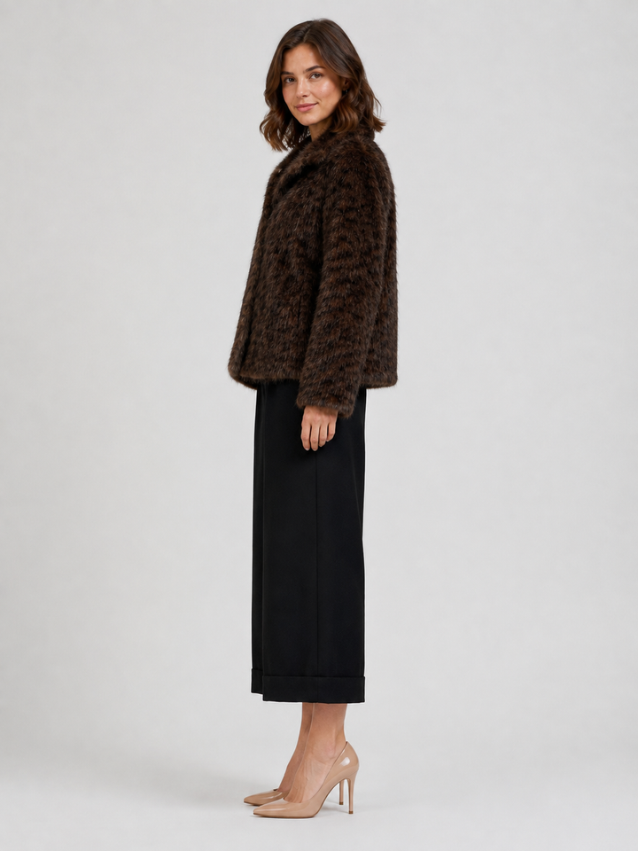 Giacca in eco pelliccia effetto leopardo