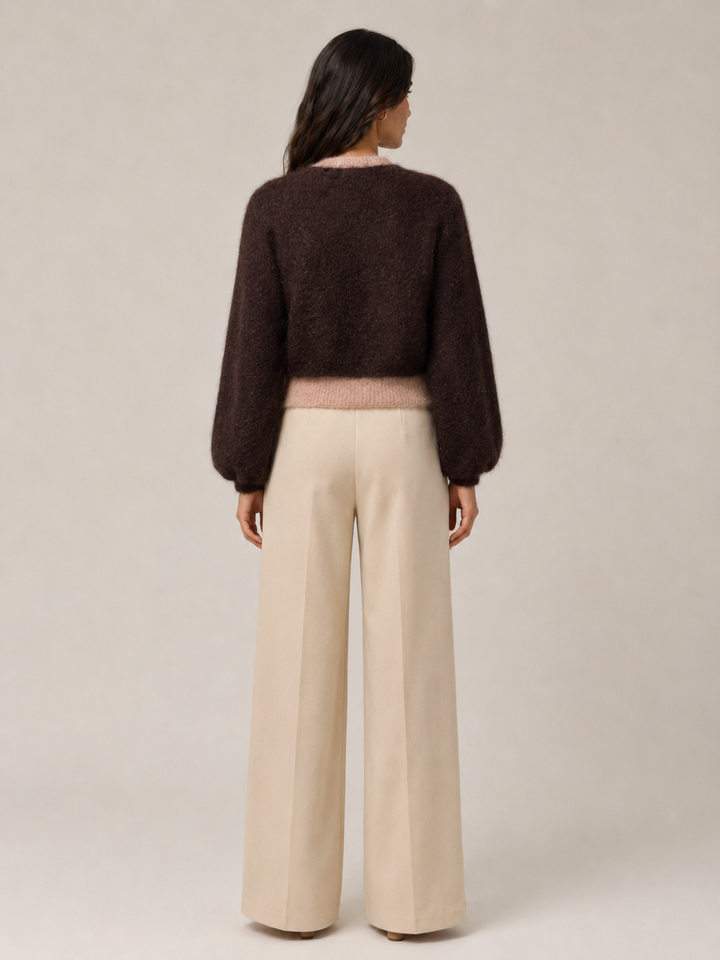Cardigan in Mohair con Applicazioni Floreali