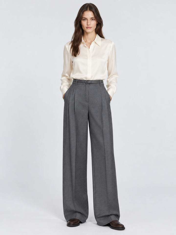 Pantalone in flanella di lana