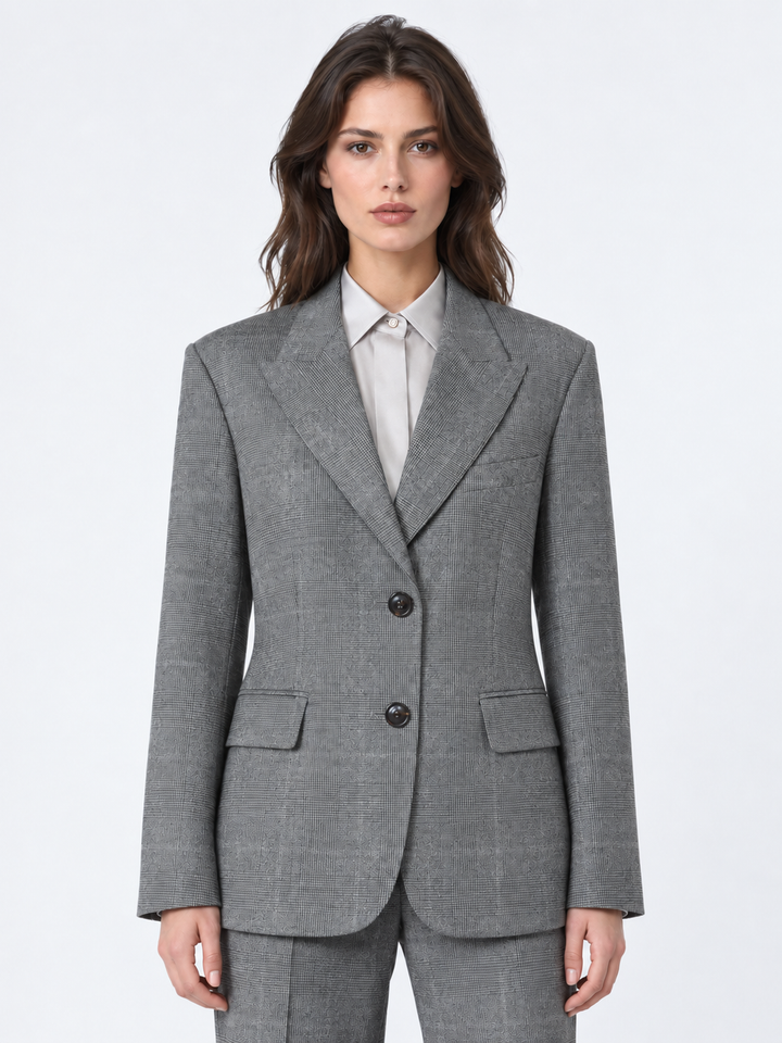 Blazer monopetto in flanella di lana