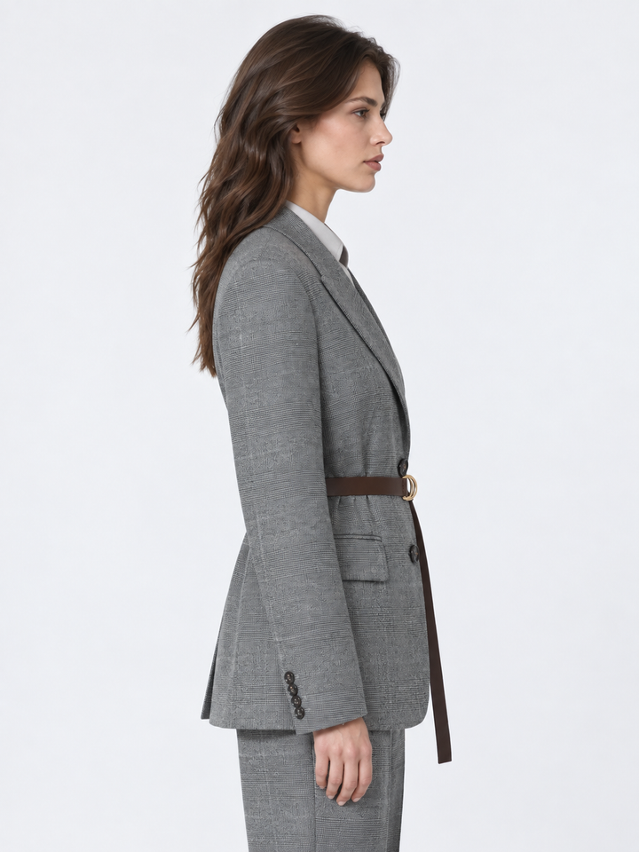 Blazer monopetto in flanella di lana