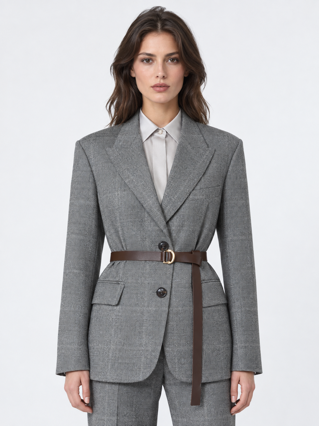 Blazer monopetto in flanella di lana