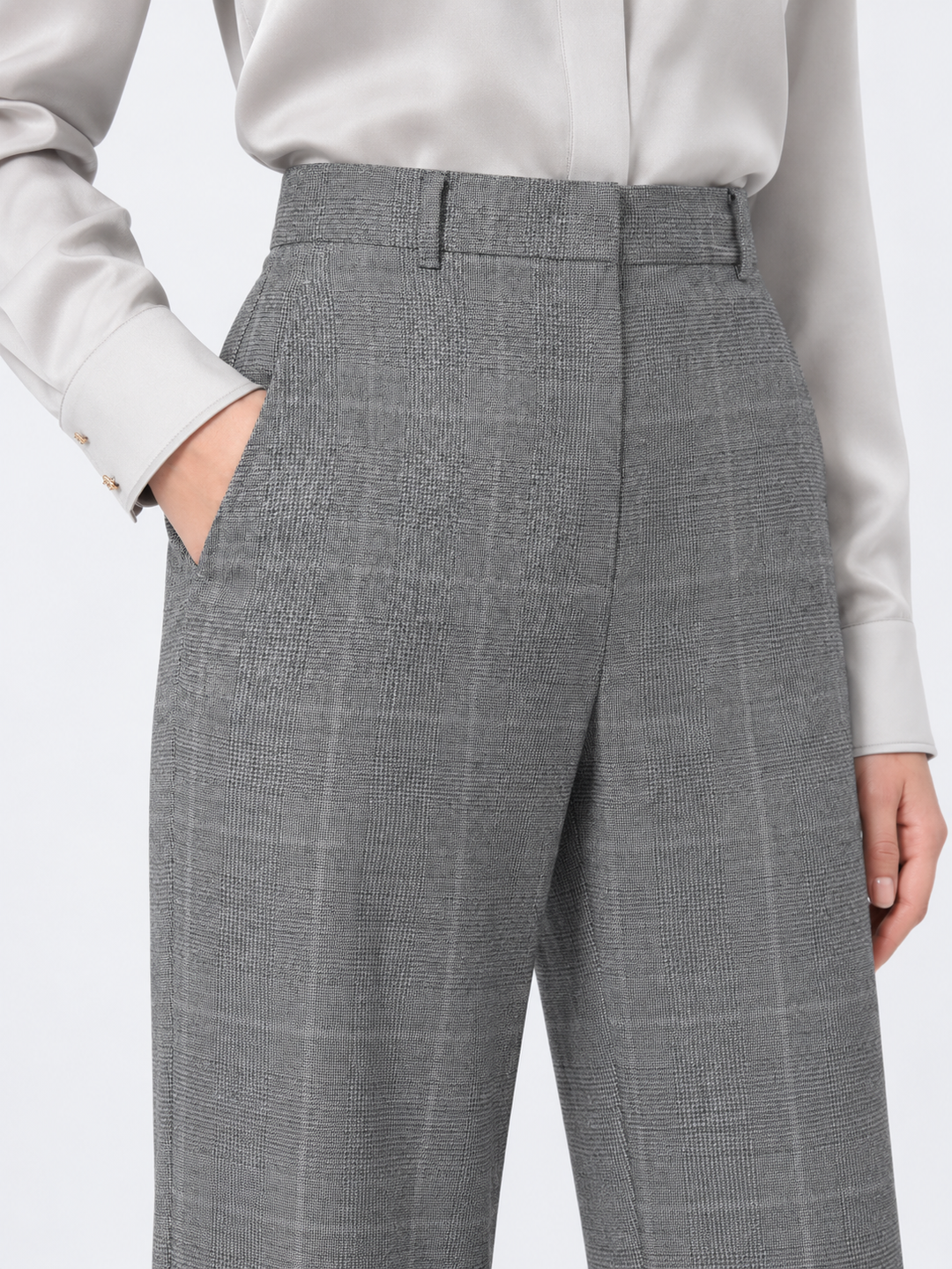 Pantalone dritto in flanella di lana