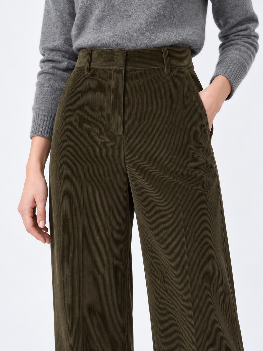 Pantalone ampio in velluto a coste