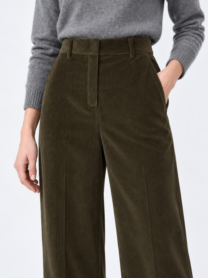 Pantalone ampio in velluto a coste