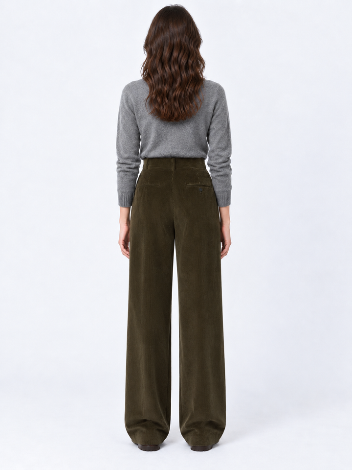 Pantalone ampio in velluto a coste